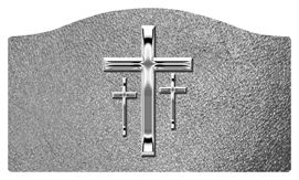 DASHELL-517-SL-SH-SL Silver 3 Crosses Shimmer Silver Background